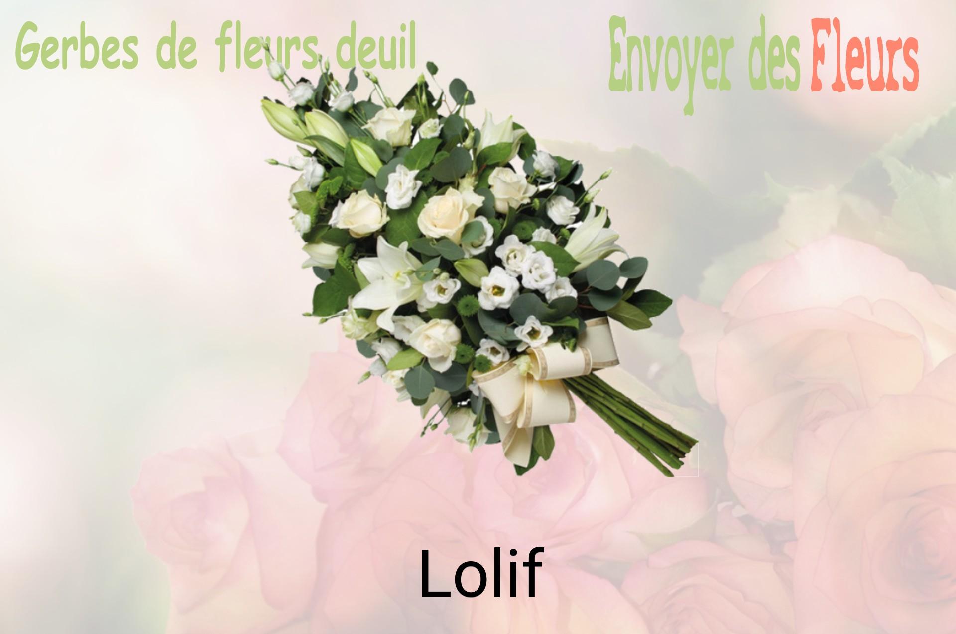 Gerbe de fleurs de deuil livrée à Lolif